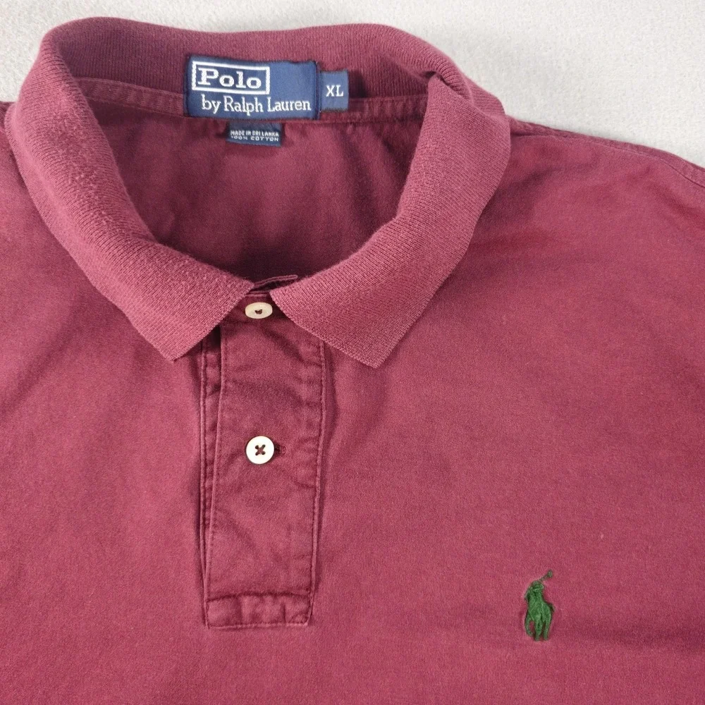 Polo Ralph Lauren Mens XL Burgundy Classic Fit Cotton Pony Logo Polo Shirt